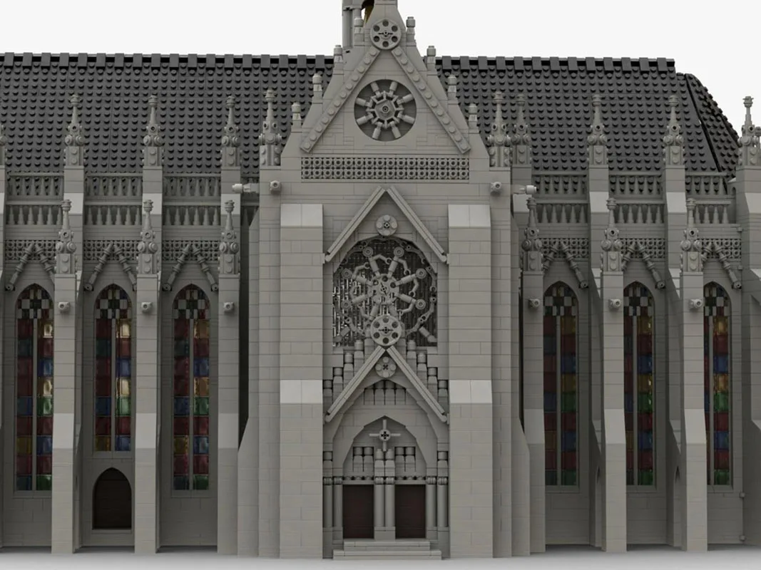 Novo moc bloco de construção modelo arquitetura igreja gótica modular brinquedo das crianças presente diy conjunto montagem