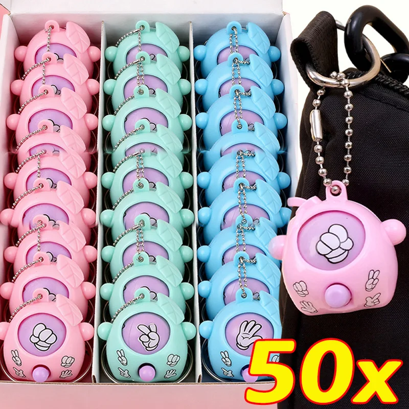 1-50pcs Funny Scissors Egg Fair Duel Children's Toy Keychains Stone Scissors Paper Duel Toy Pendants Gifts