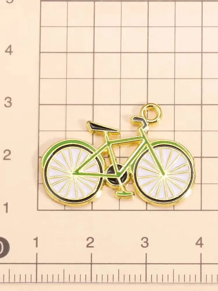 AliExpress RUWENSHU 10Pcs Creative Retro Enamel Bicycle Alloy Charms Pendant for Jewelry Making Fun Keychain DIY Accessories Alloy Metal Gold Plated