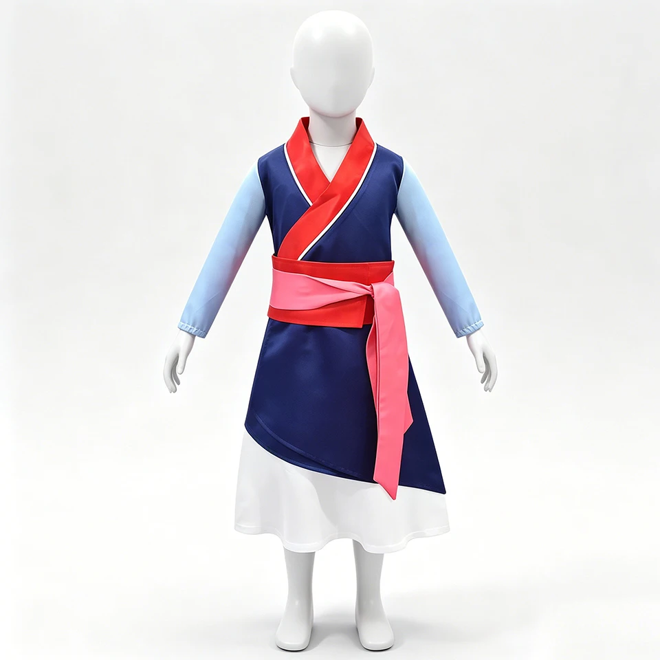 Traditional Chinese Hero Mulan Girls Outfits Halloween Cosplay Princess Birthday Party Performance Carnival Children's Costume