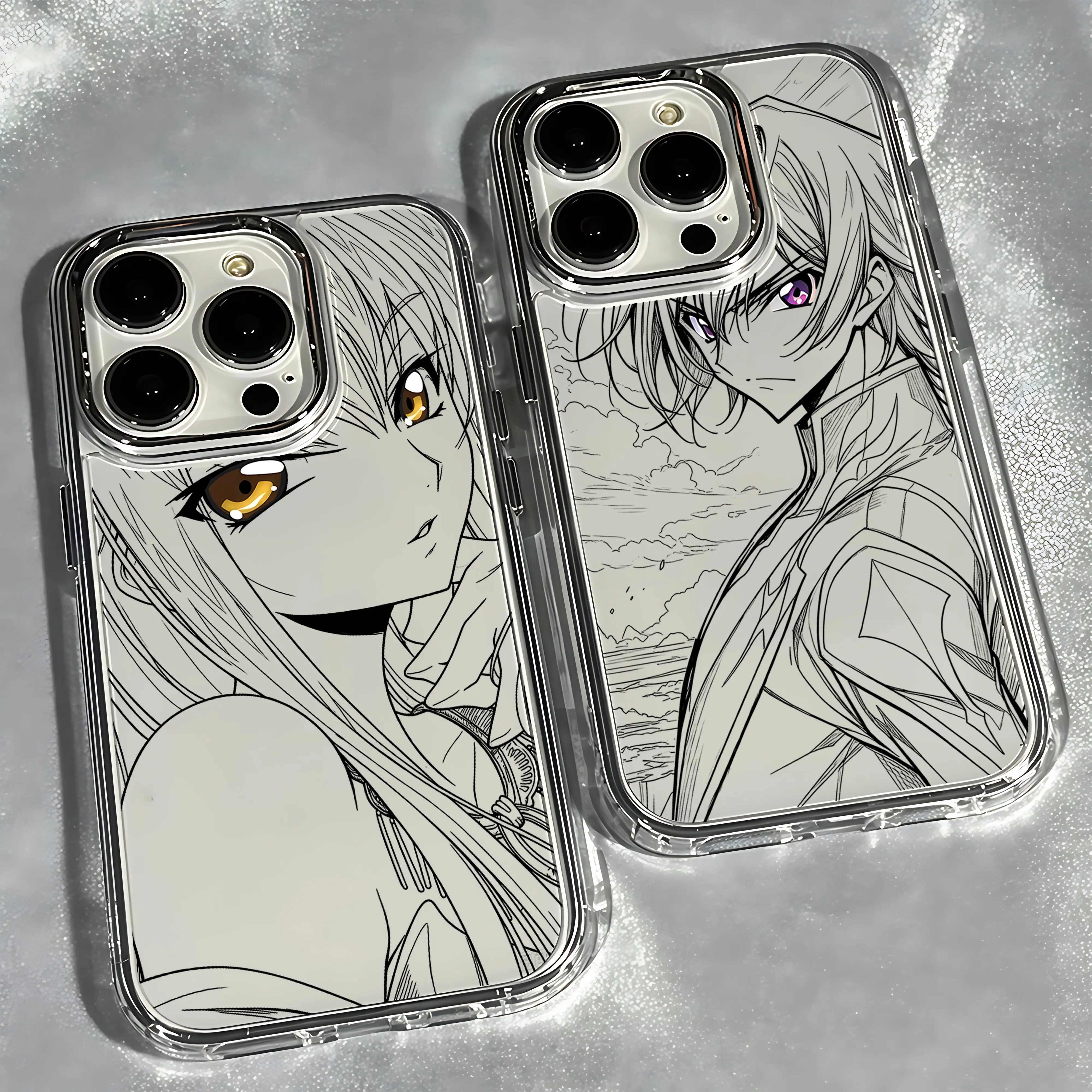Чехол для телефона с аниме-дизайном Code Geass для iPhone 17e, 17, 16e, 16, 15, 14, 13, 12, 11 mini, Pro, Max, X, XR, XSMAX, 8, 7, Air, Plus, прозрачный