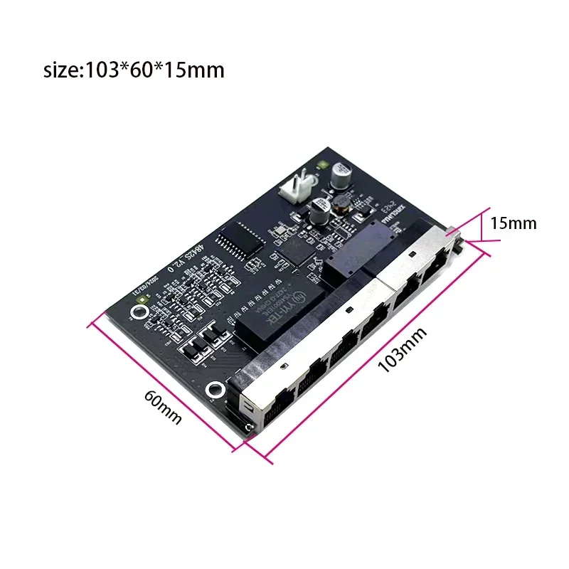 6 port 10/100M 4port 802.3at/af poe in/out 48v dengan 2port uplink/nvr modul sakelar industri