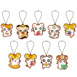 Hamtaro Hamster Mascot Keychain Charms Cartoon Anime Kawaiii Cute Rubber Keychains Keyring Ball Chain