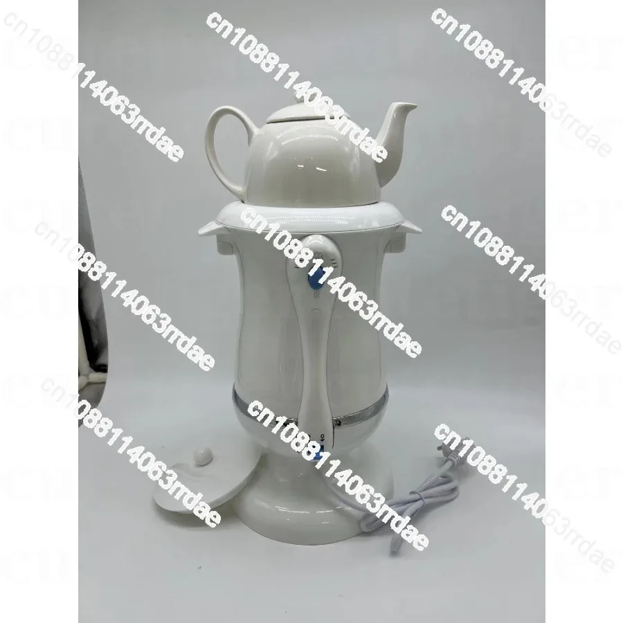 White Color  Turkish Samovar Electric Kettle Heat Preservation Rotating Tea Maker 110-127V 1000W 2.5L