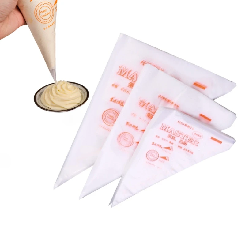 Bolsas desechables para repostería y crema, bolsa para tuberías de pasteles, herramienta de decoración, tuberías para magdalenas, accesorios de cocina para hornear, 200 /100/50/20 piezas