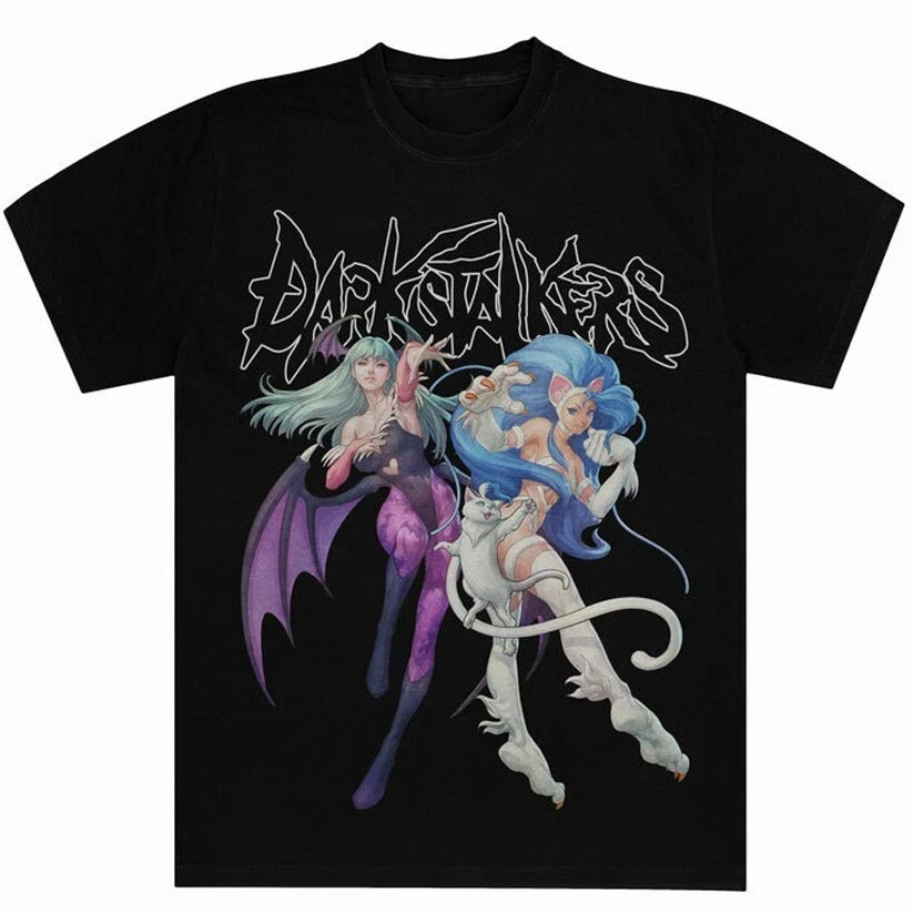 

DarkStalkers Fighting Game Vintage Graphic Tee Gaming Gamer Bootleg Shirt Men Graphic Short Sleeve Unisex Men Women Summer