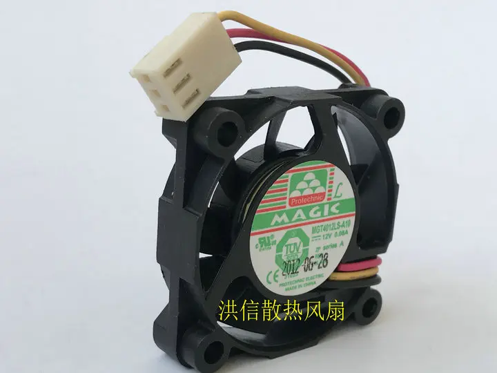 Freight free original MAGIC 4010 MGT4012LS-A10 12V 0.08A three-wire silent cooling fan