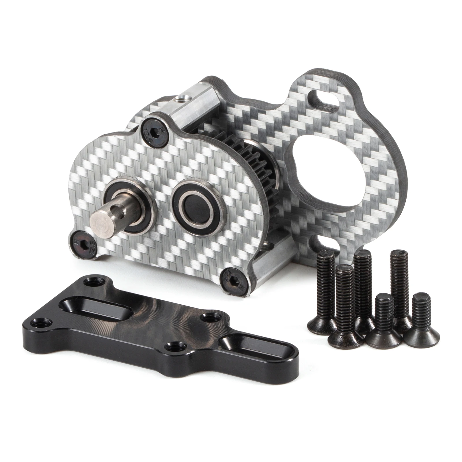 

Performance 48 Pitch Ultralight Portal Transmission Silver Carbon Tiny Gearbox for 1/10 LCG Chassis Comp Builds Rigs