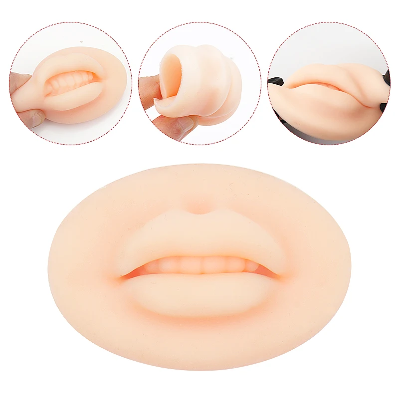 Silicone Lip Practice Model, 3D Realistic Mouth Training Pad for Permanent Makeup & Lip Tattoo Practice
