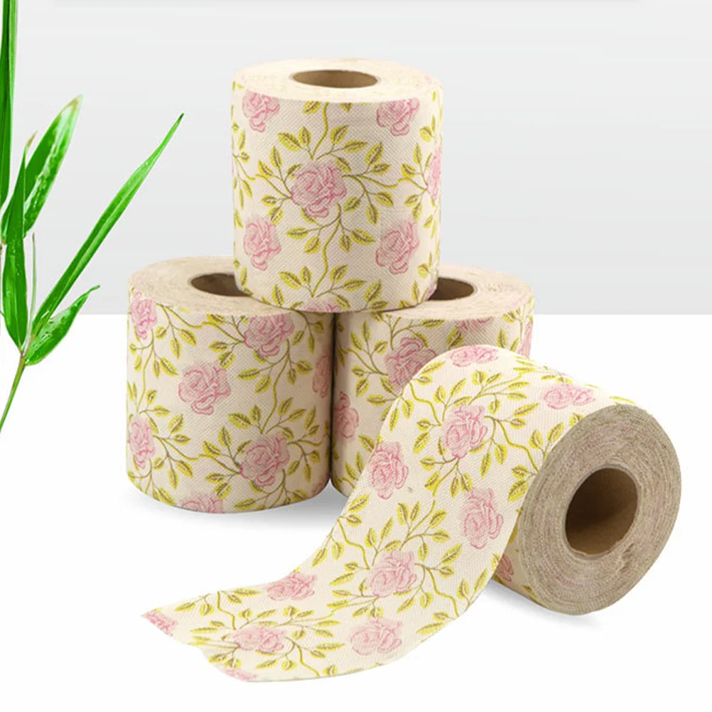 Toilet Paper Printed Roll Paper Decorative Flower Printing Napkin Bathroom Tissue For Home Office Workshop Kitchen Tissue Towel