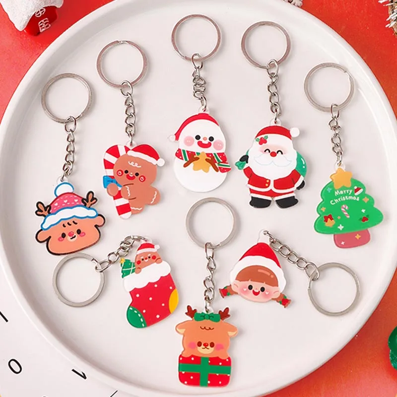 8pcs Festive Santa Reindeer Durable Key Ring for Backpack Accessories, Holiday Ornaments image 4