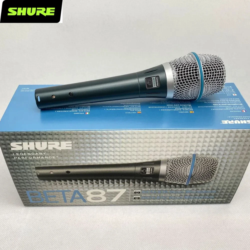 Micrófono Dinámico Supercardioide con Cable Shure BETA 87A, Micrófono Profesional para Actuaciones en Escenario, Karaoke, Grabación BBOX