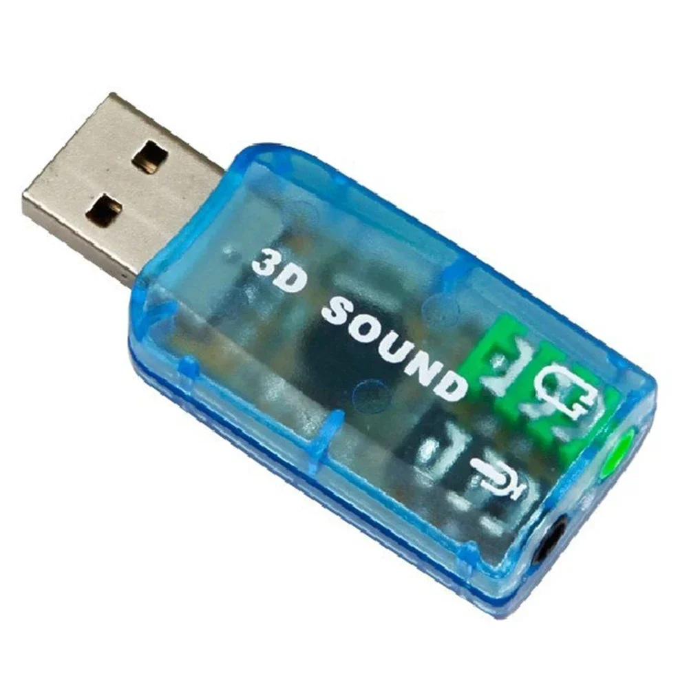 External USB Sound Card 5.1 Channel Interface Microphone And Stereo Headphones 3D Sound Card Audio Adapter Computer PCI Audio