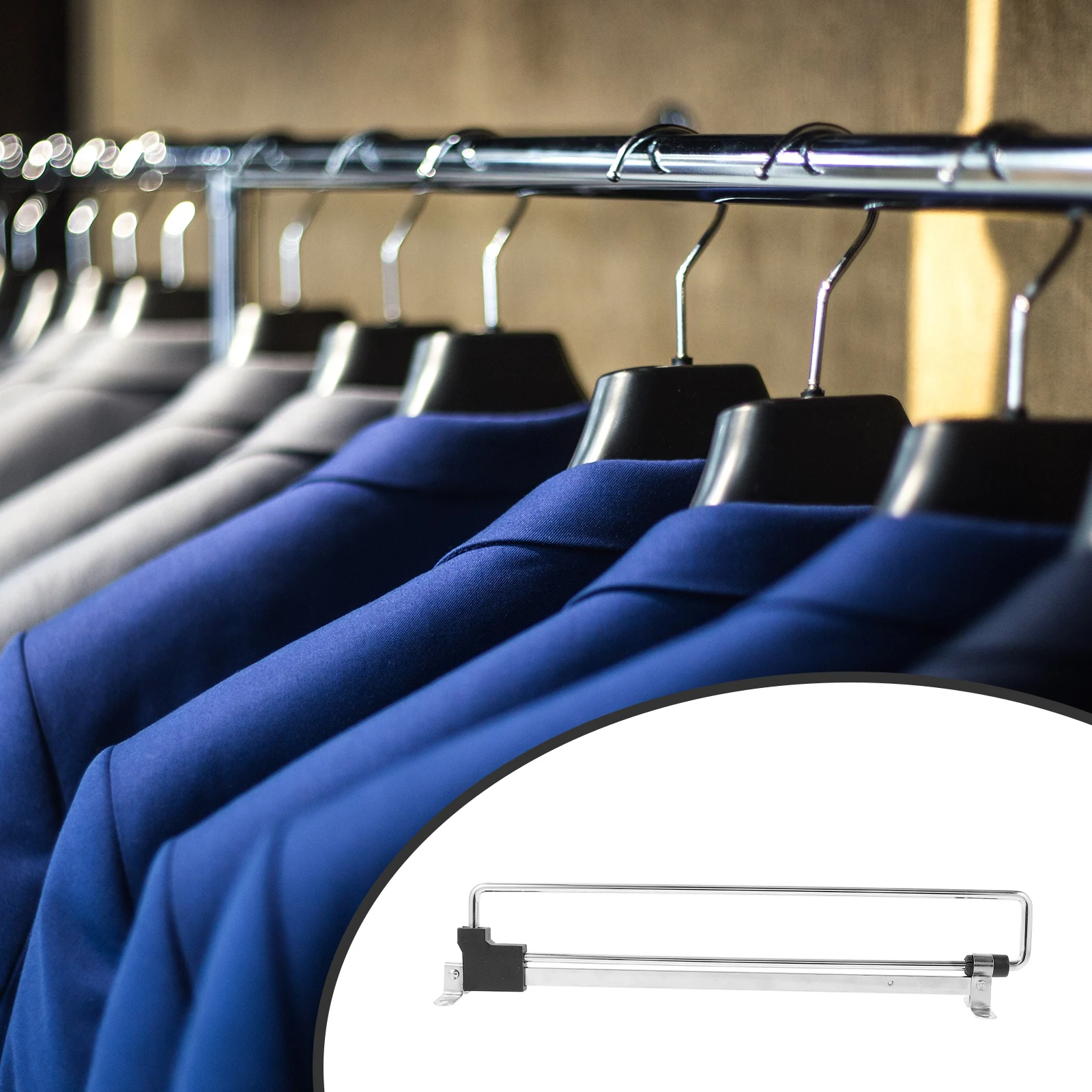 

Closet Rod Iron Material Lightweight Portable Wardrobe Hardware Retractable Clothes Rail Bracket Storage Solutions Home