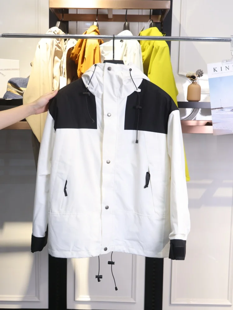 

Ветрозащитная куртка 3-в-1 с отстегивающимся внутренним слоем и капюшоном, повседневная, из полиэфирного волокна, с длинными рукавами, на молнии