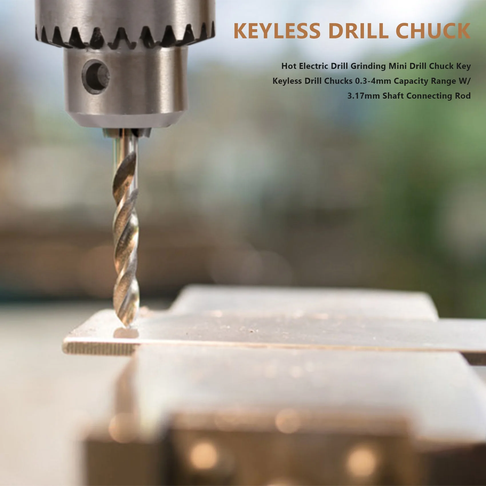 

AS63 Горячая электрическая дрель, шлифовальный мини-сверлильный патрон, ключ, бесключевые сверлильные патроны, диапазон емкости 0,3-4 мм, шатун вала 3,17 мм