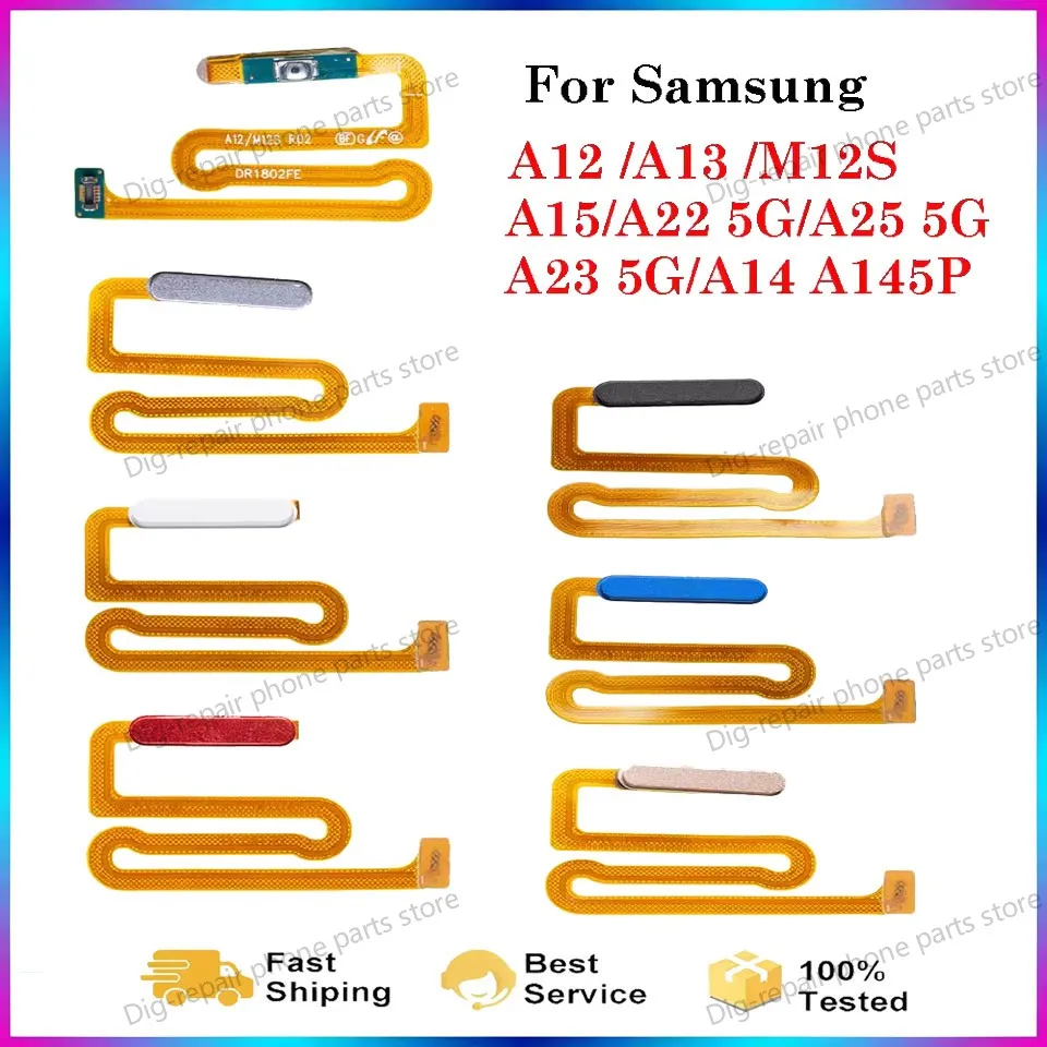 Tested Power Switch ON OFF Home Button Side Key Flex Cable For Samsung A12 A13 A14 A22 A23 A25 A15 Without Fingerprint Touch ID