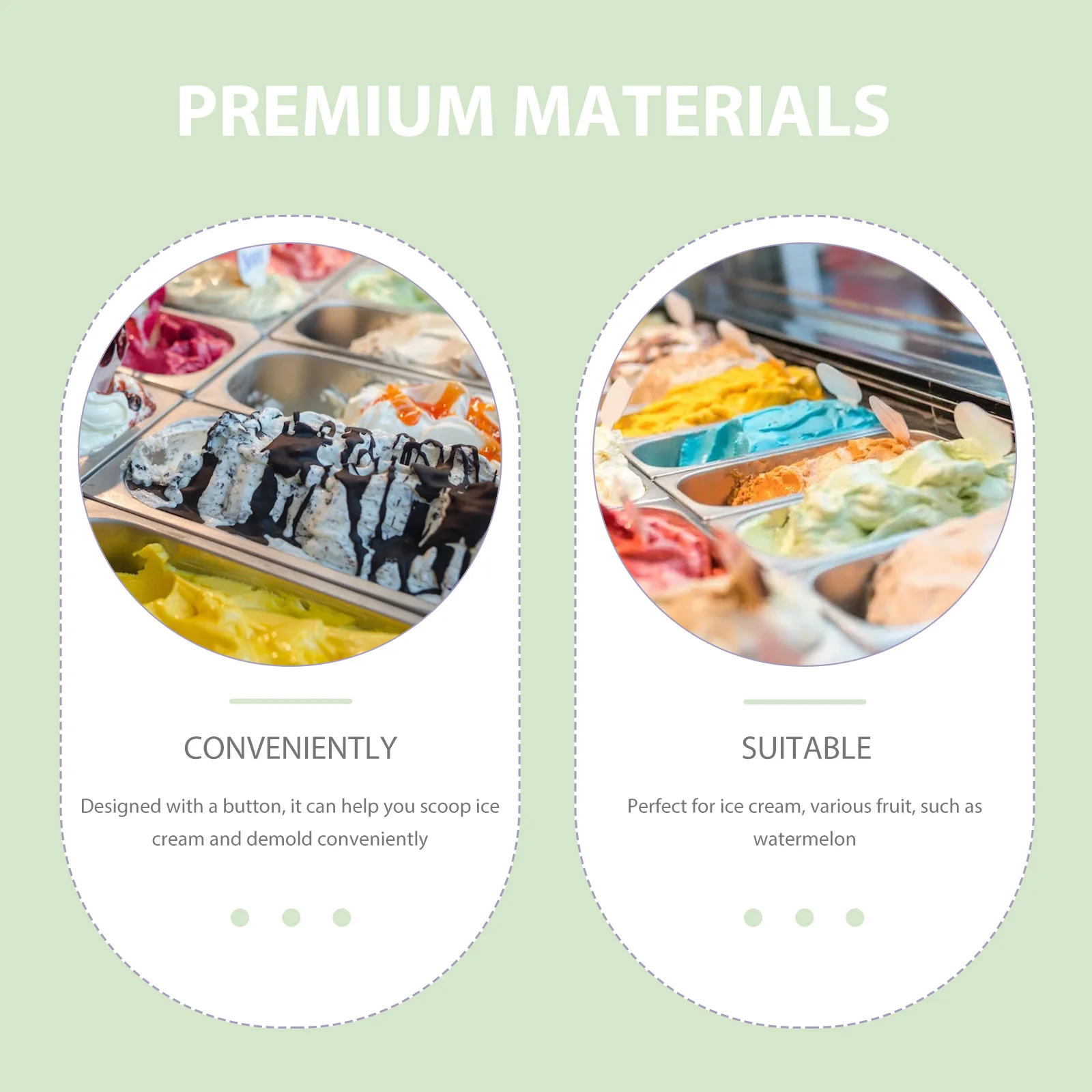 

Ice Cream Scoop Fruit Baller Multipurpose Plastic Spoons Smooth Surface Ergonomic H Button Design Watermelon Party