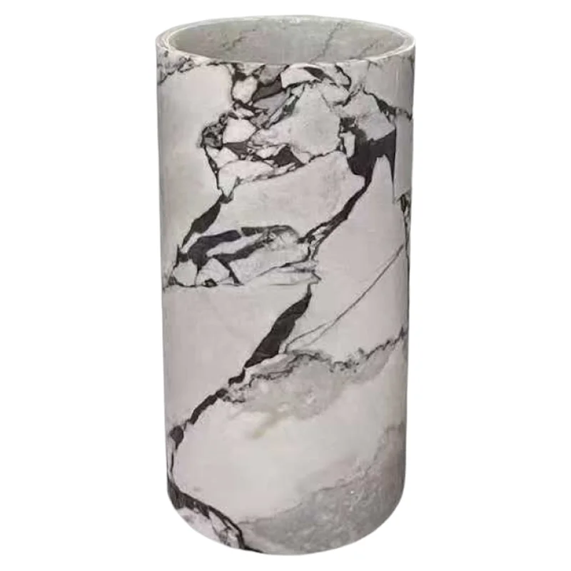 

Natural marble column basin Floor-to-ceiling cylindrical hotel large column basin Italian style