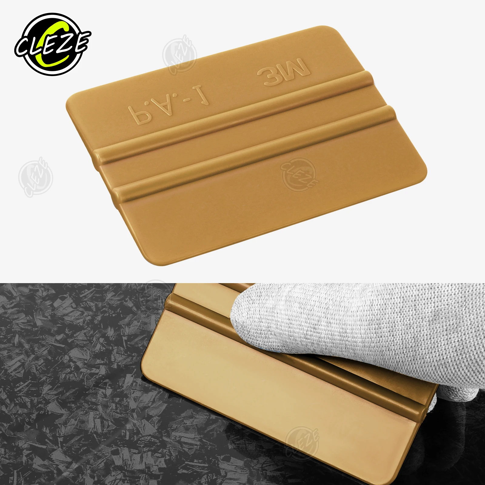 CLEZE 10PCS Plastic Gold Squeegee Vinyl Wrap in 4 Inch for Car Wrapping Car Care Equipment