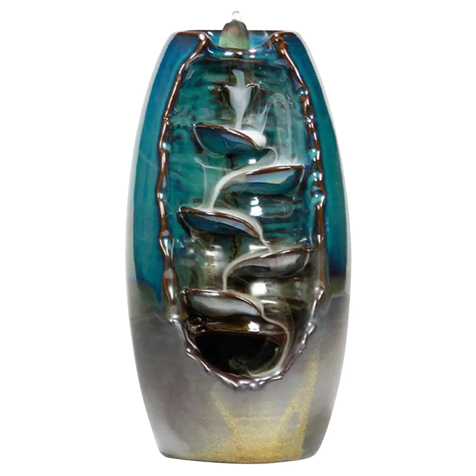 Ceramic Backflow Incense Holder and Burner Waterfall, Aromatherapy Diffusers Ornament For Living Room Home Decor Zen Decor view 3