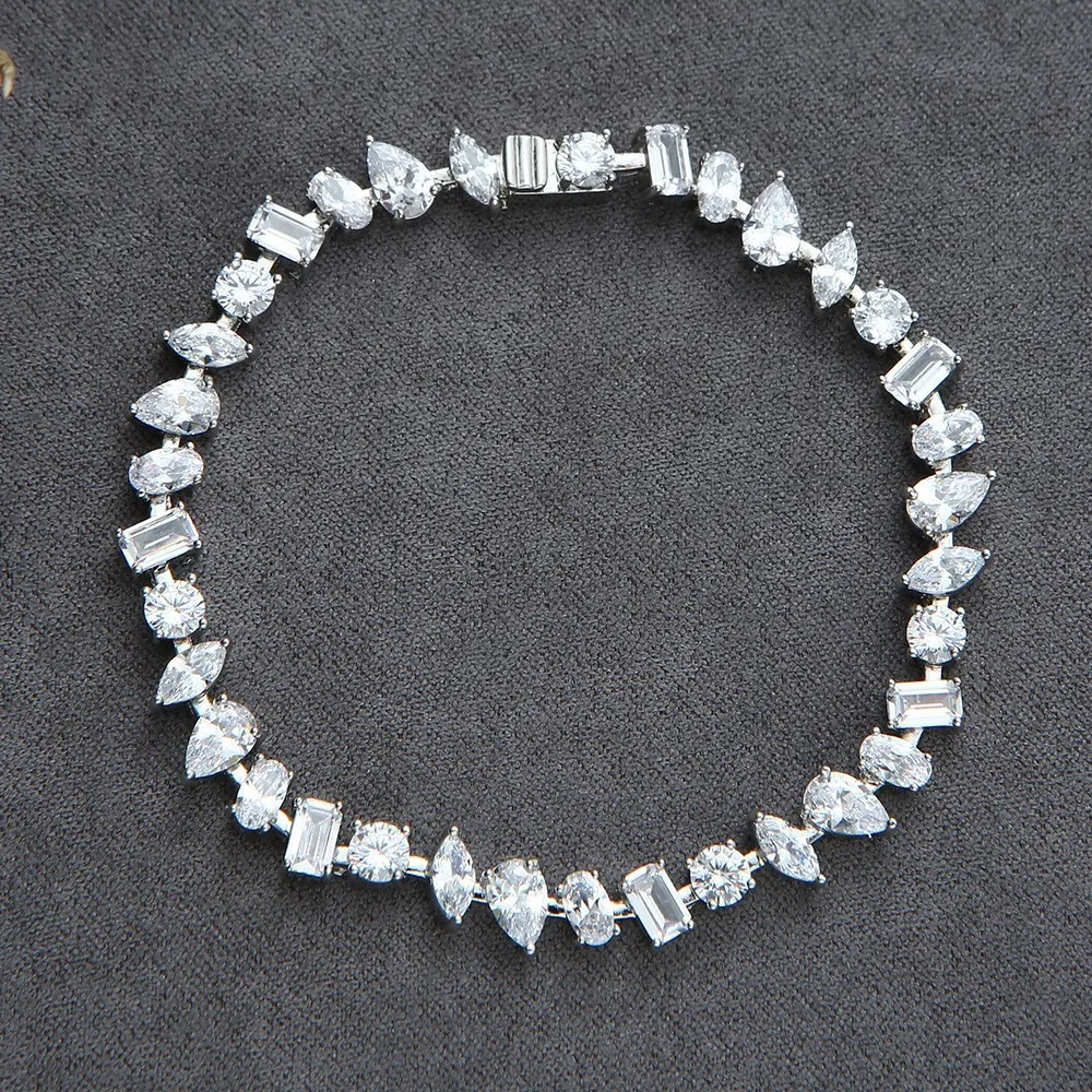 

HIBRIDE Fashion Everyday Irregular Square White Sparkle Bracelet Women's Clothing Accessories for Holiday Party Gifts Prom B183