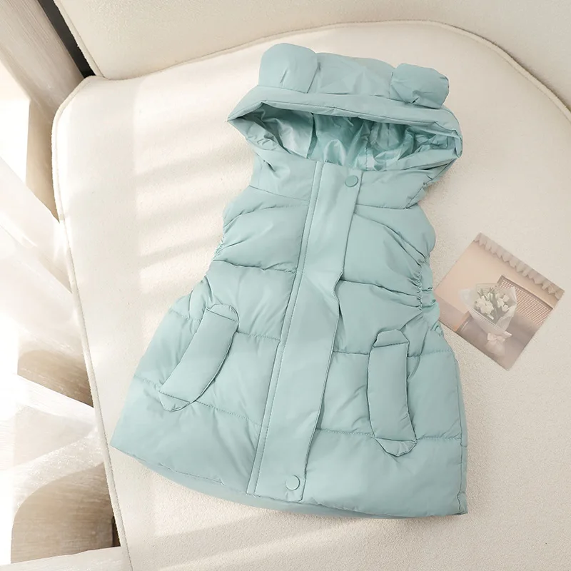 

Осенне-зимний детский жилет Josaywin для мальчиков и девочек, детская куртка с капюшоном, жилет, пальто, Детские однотонные безрукавки, куртка, одежда