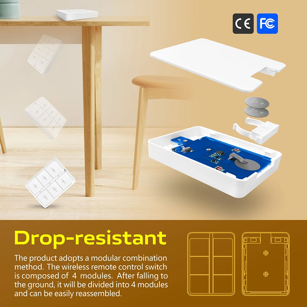 Tuya Wifi Mini Smart Light Switch 220V Interruptor 433Mhz 6gang Wall Panel interruttore a pulsante On Off ricevitore per elettrodomestico