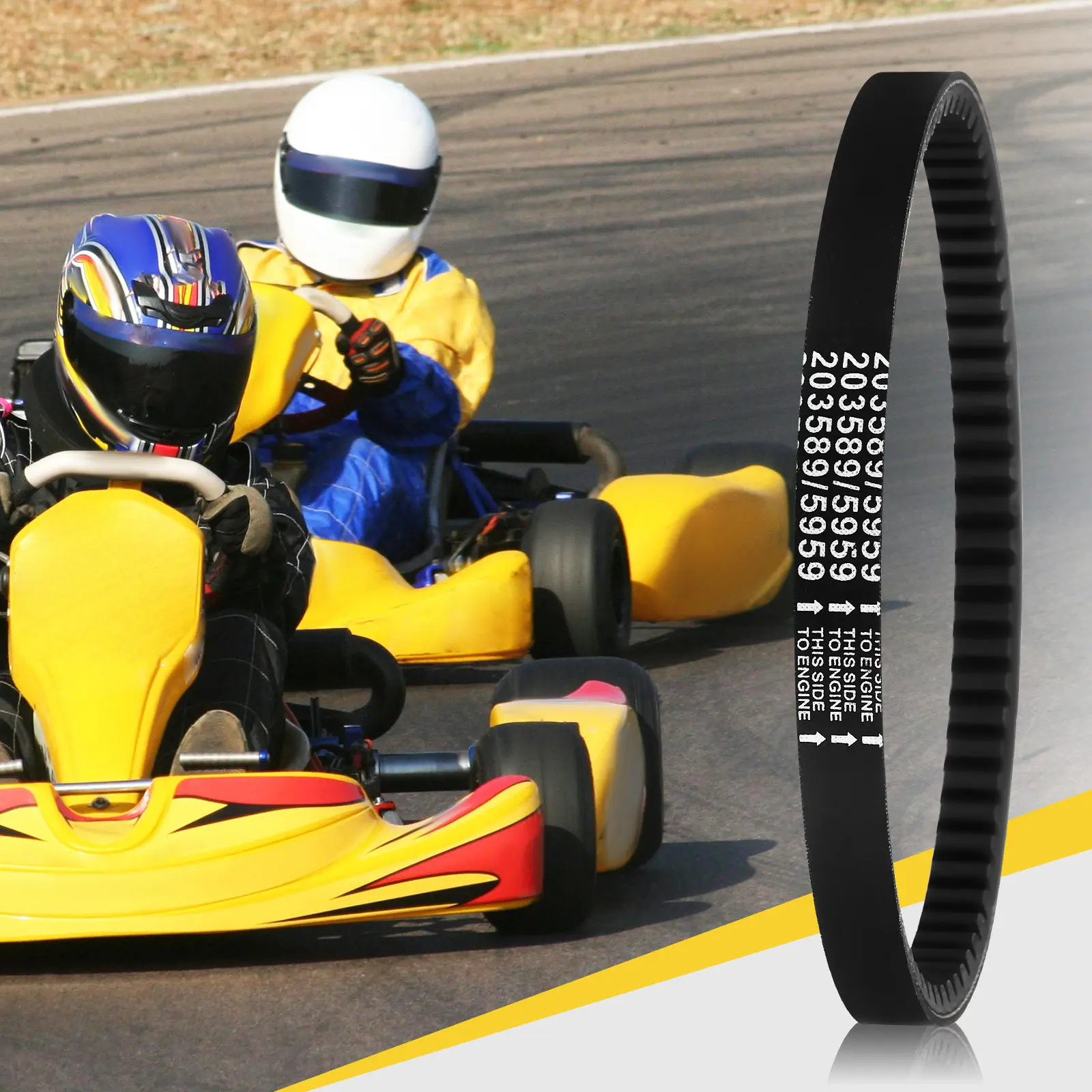 

Go Kart Drive Belt Cogged Replacement Drive Belt for Engine High Efficiency Power Transfer Increased Stability Lasting