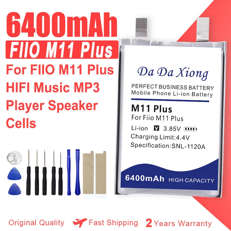 6400mAh m11 plus(only cell) Music Player Battery For FIIO M11 Plus HIFI Music MP3 Player Speaker Cells High Capacity + Tools