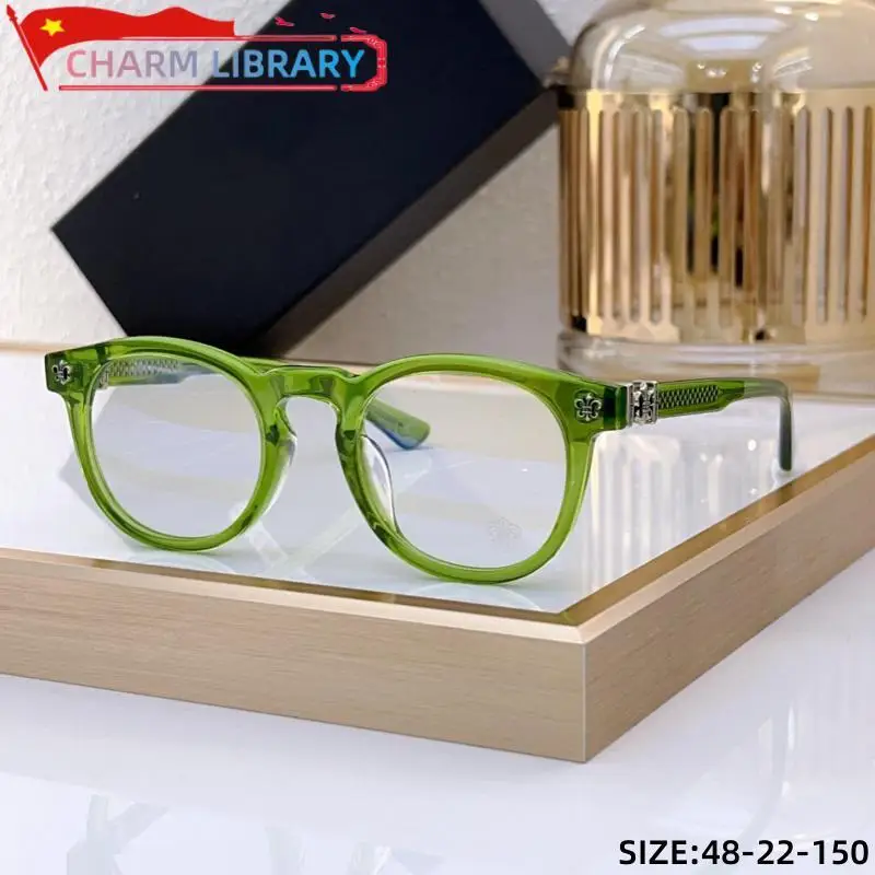 2024 New Trend Men Women Glasses Frame Luxury Brand Designer Acetate Black Classic Retro Anti-blue Prescription Myopia Glasses