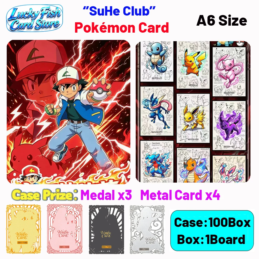 

Wholesale 2026 New HuoHu Creative Studio Treasure Pokémon One Piece Cards A6 Size Boards Children's Toys Birthday Gifts