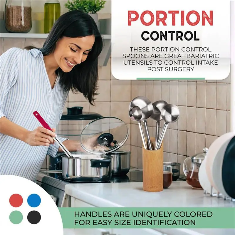 A36T-Portion Control Serving Spoons - Bariatric Must Haves - Perfect For Weight Watchers& Gastric - Set Of 16 Ladles