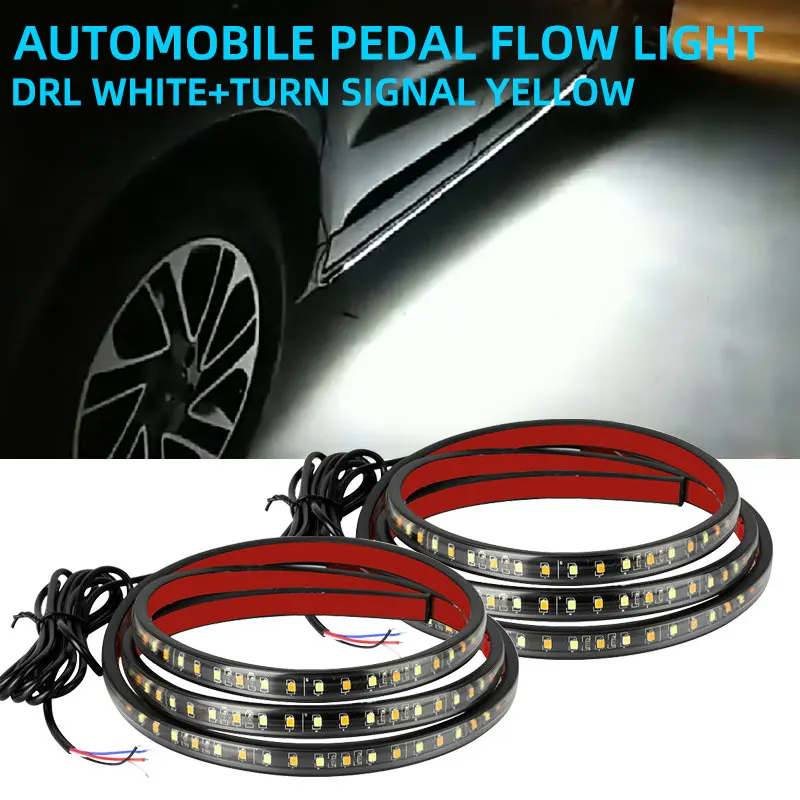 

Car Pedal Flow Light DRL Daytime Running Light Strip Amber Turn Signal Lamp LED Side Pedal Light Flowing Decorative Light