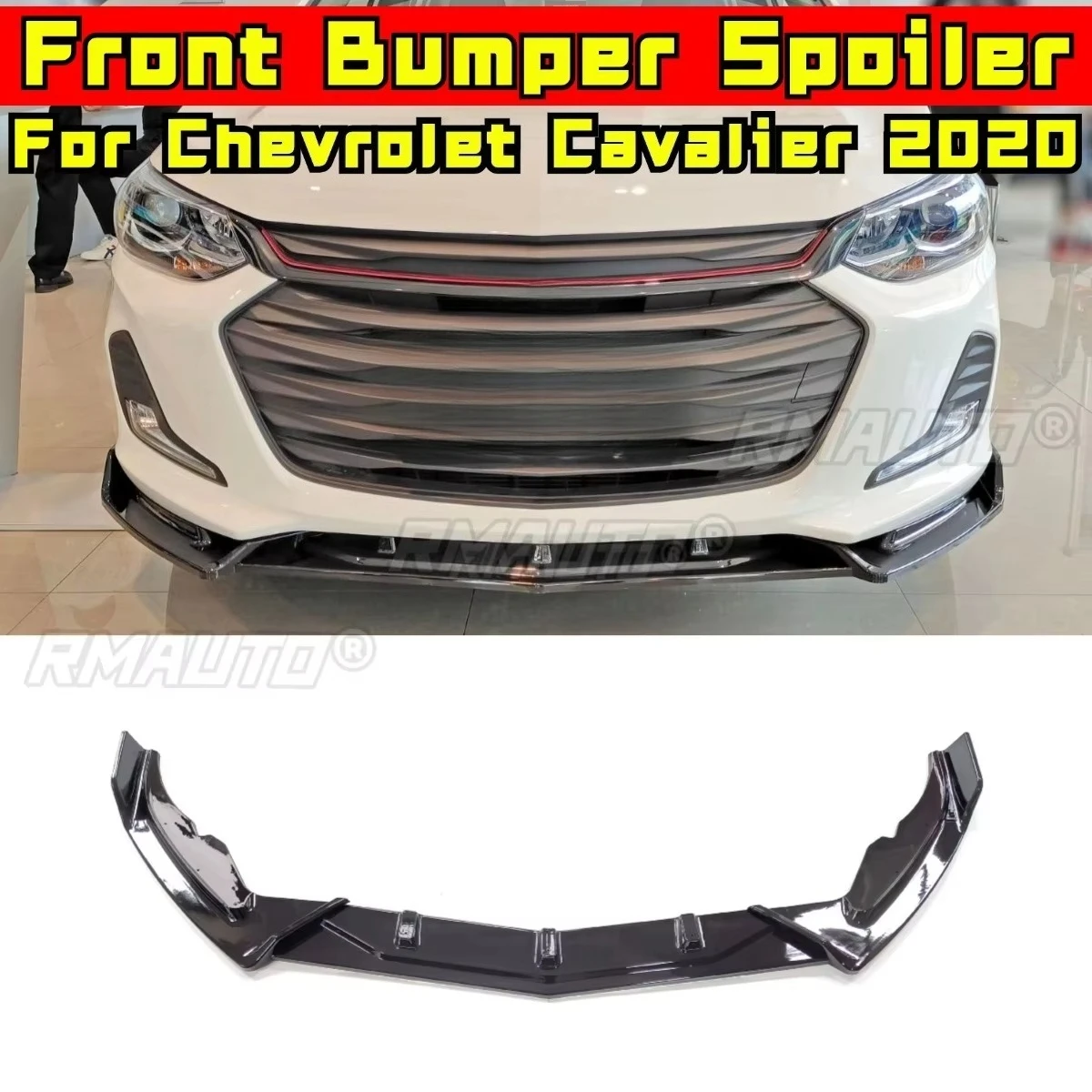 Para Cavalier coche parachoques delantero labio carbono aspecto accesorios de coche para Chevrolet Cavalier 2020 Protector de parachoques accesorios de coche
