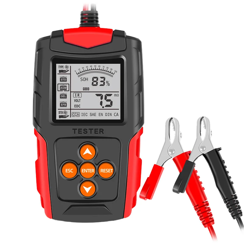 

Intelligent Battery Tester Full Protection 12V 24V SOH SOC Analyzer Diagnostic Tools Universal 12V/24V Lead Acid Battery Tester