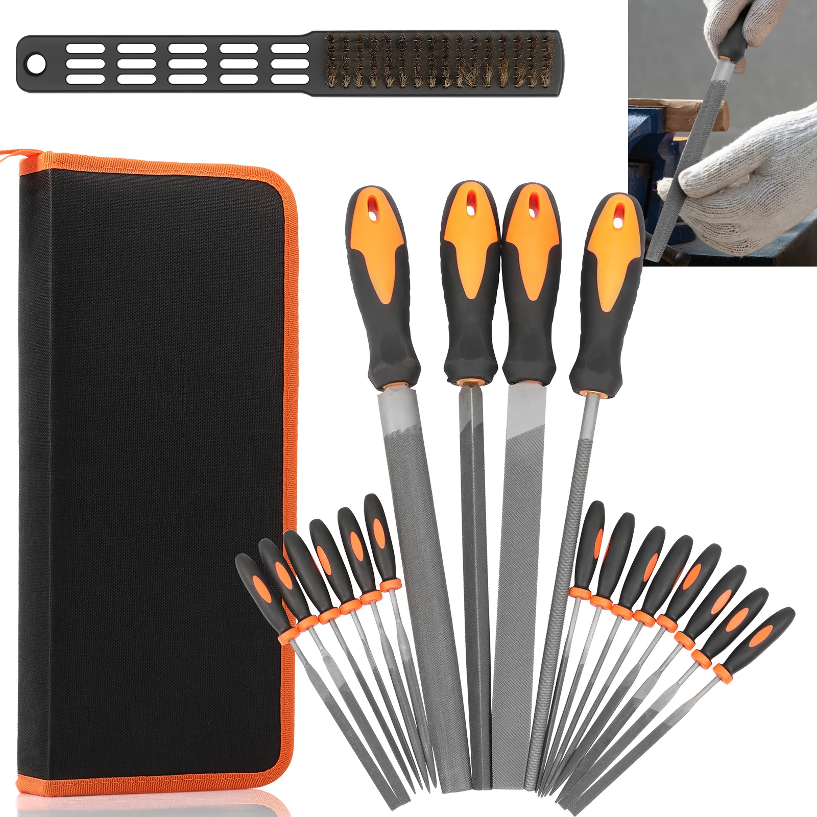 

7/19/32 шт. профессиональная металлическая втулка для файлов с противоскользящей ручкой, втулка для файлов из высокоуглеродистой стали, подходящая для производства процессов