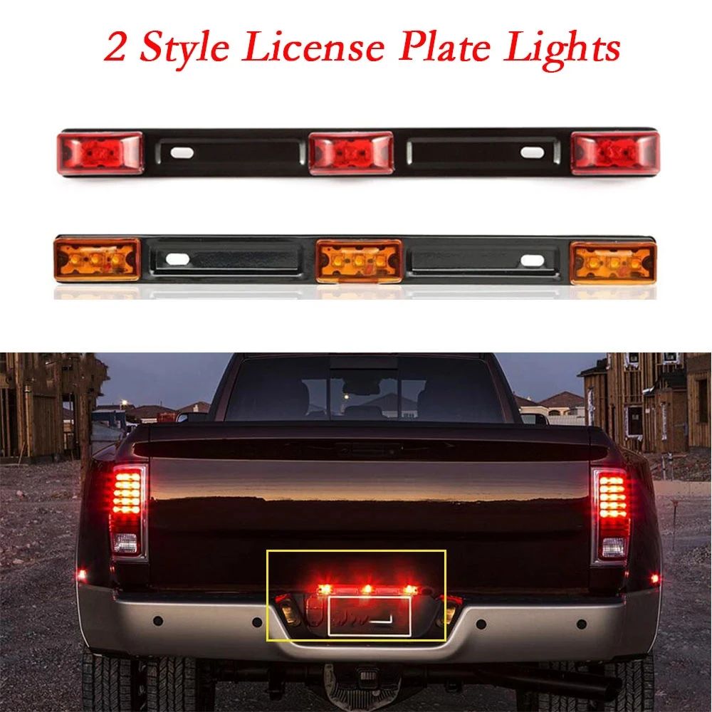 14inch 3 Lamps 9 LEDs Tailgate Light Bar Mount For Dodge RAM Ford F150 F250 F350 Toyota Tundra Sealed ID Light Bar