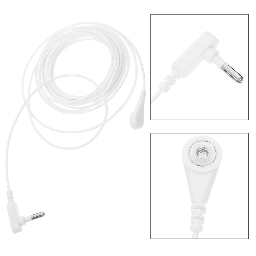 

2 Pcs Ground Wire Grounding Cable Accessories Cord for Mats Snap Connector Pads White Kit