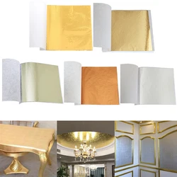 100 Sheets Pure 24K Gold Foil Leaf Anti-Aging Gilding For Food Decorations Handmade DIY Scrapbooking Craft Decoration 80x85mm