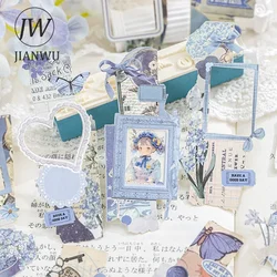 JIANWU Vintage Gramophone Series Hollow Butterfly Border Material Collage Memo Pad Creative DIY Journal Scrapbooking Stationery