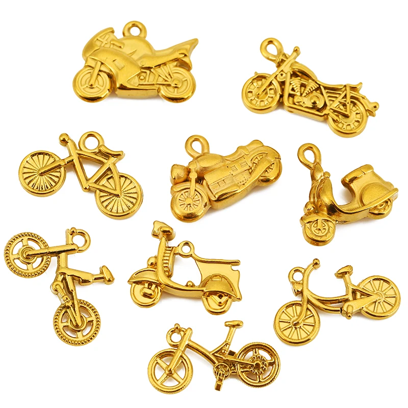 

3pcs Stainless Steel Bicycle Motorcycle Electric Bike Pendants DIY Necklace Making Bracelet Earring Material Jewelry Supplies