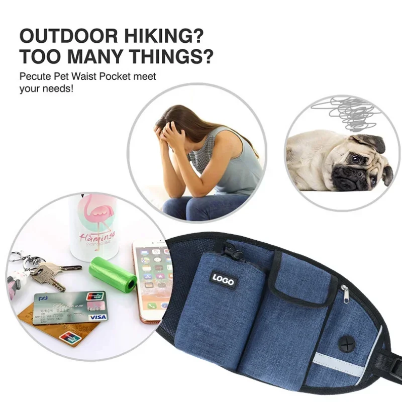 New Outdoor Pet Waistpack with Towing Rope Multifunctional Sports Running Fitness Training Dog Walking Waistpack Pet Supplies