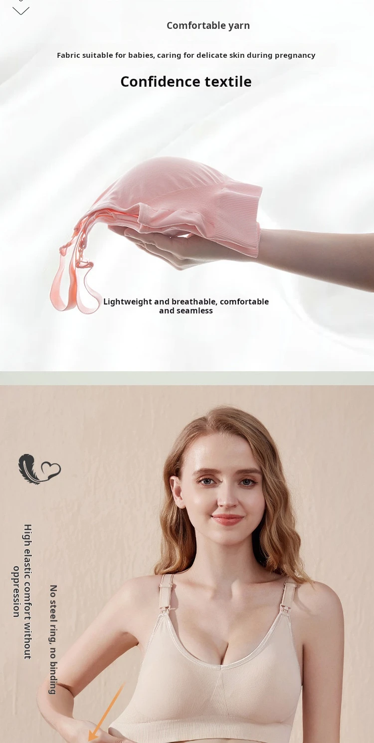 Still-BH Frauen hochela tische Push-up Einhand-Schnalle BHs Schwangerschaft Frau drahtlose Still unterwäsche 2024 – Detail 6