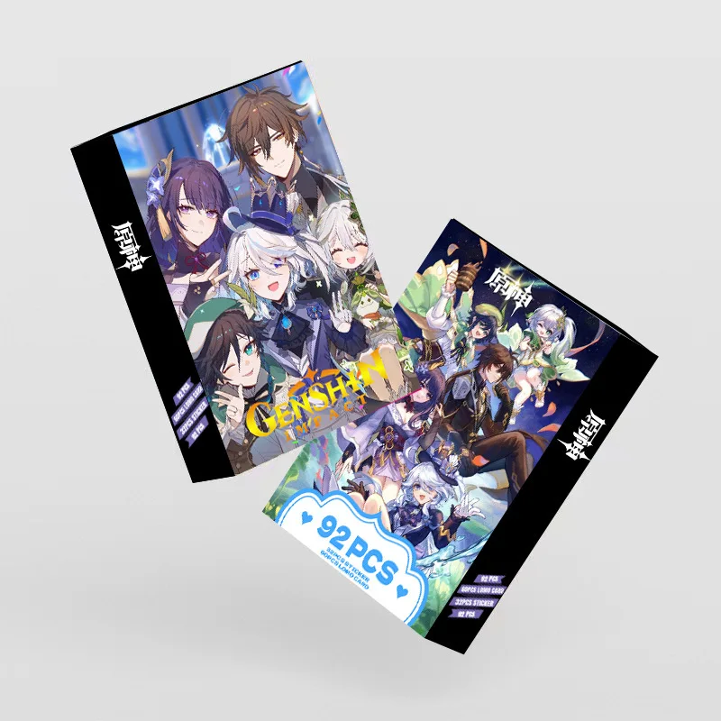 92PCS/Set Genshin Impact Anime Lomo Cards Bookmark Figure Stickers HD Double-sided Photocard For Fans Collection Gift