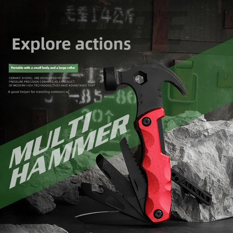 

Multi functional sheep horn hammer, life hammer, car rescue tool, multi-functional outdoor tool, pliers hammer