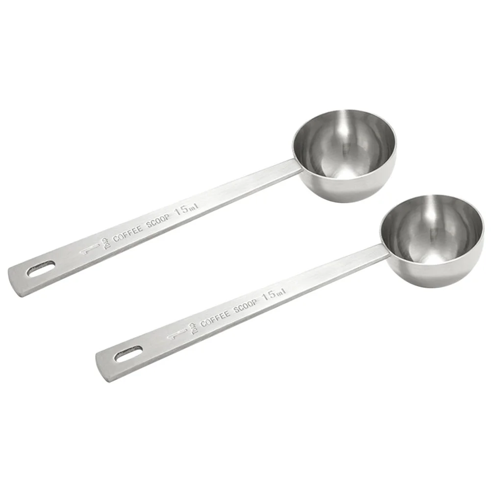 

2Pcs Measuring Stainless Steel Coffee Baking Scoop Teaspoons Scale Concentrate Instant Practical Home Use