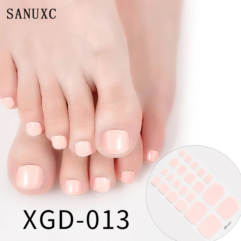 22 Tips Foot Nail Stickers Colorful Nails Polish Stickers for Nails Art Decoration Self-Adhesive Manicure Stickers for Foot