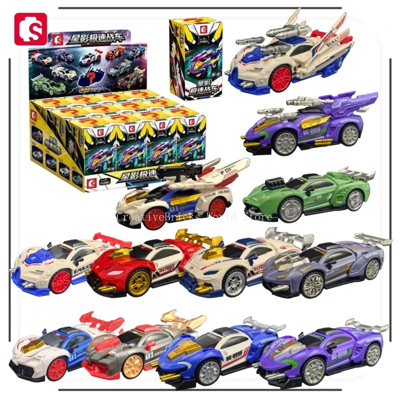 SEMBO Star Shadow Speed Chariot Building Blocks Modifiable Race Car Model DIY Assemble Bricks Toy Educational Birthday Gift