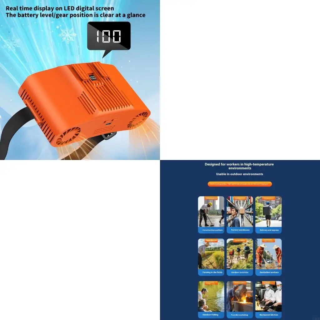 

Outdoor Waist Fan Leafless Hanging Charging Lighting Function 100 Speed